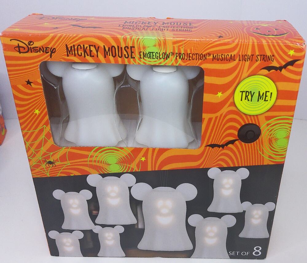 Disney Mickey Mouse Halloween Ghost Emoteglow Projection Musical Light New